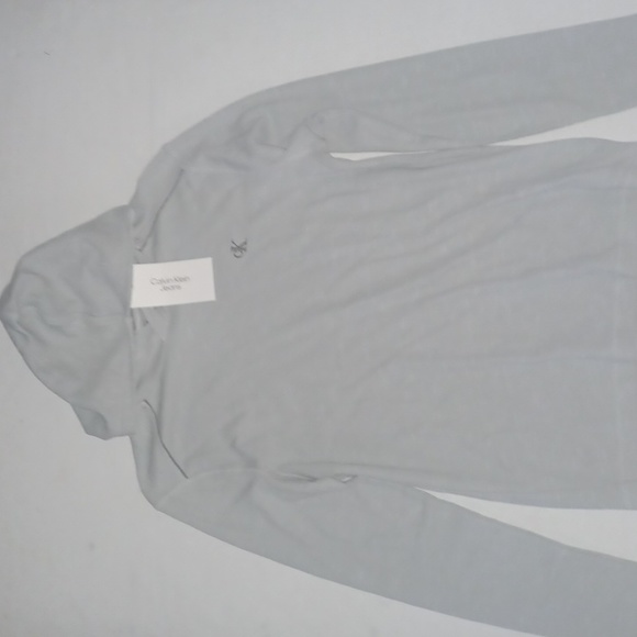 Calvin Klein Waffle Hoodie Size-S Gray NWT - Picture 1 of 5